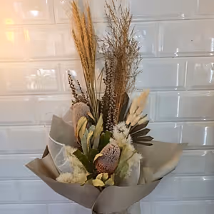 Natural tone Dried flower bouquet - Gold Coast City Florist